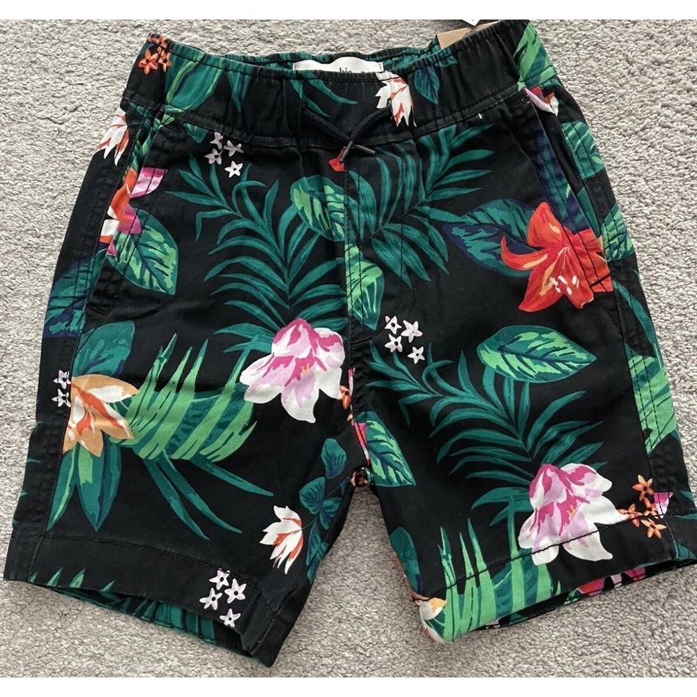 Abercrombie Kids Floral Tropical Pull On Shorts Black Size 7/8 Boys Girls